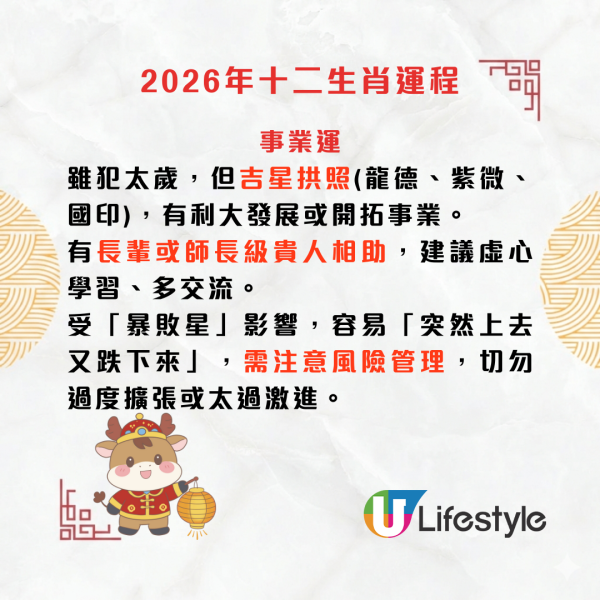 陳定幫生肖運程2026｜鼠牛虎運勢全攻略：屬鼠沖太歲易主動應驗/屬牛被人壞好事/屬虎自主做事