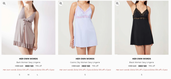 Her own words開倉低至25折！一連6日 $99起買內衣褲/運動內衣/露臍上衣/運動外套/運動緊身褲