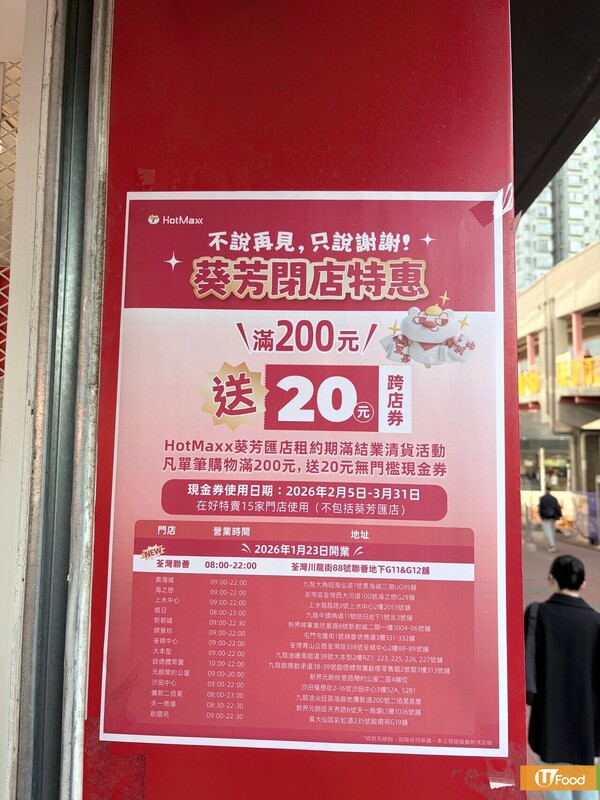 好特賣葵芳店突發結業！小編直擊清貨優惠滿$200送$20／$2可樂神話破滅？街坊：一早預咗