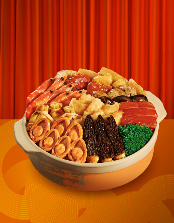 大快活海鮮二人餐! $138歎脆魚片海蜆粉絲煲+菠蘿大蝦咕嚕肉+滋補養生燉湯 ／消費滿$50即送大麻成揮春