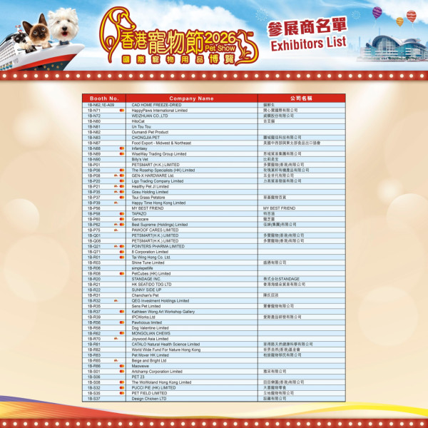香港寵物節參展商（圖片來源︰FB@香港寵物節 Pet Show）