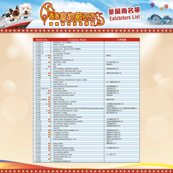 香港寵物節參展商（圖片來源︰FB@香港寵物節 Pet Show）