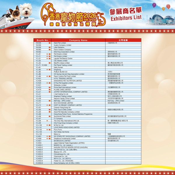 香港寵物節參展商（圖片來源︰FB@香港寵物節 Pet Show）