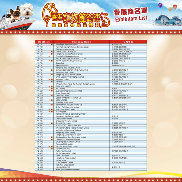 香港寵物節參展商（圖片來源︰FB@香港寵物節 Pet Show）