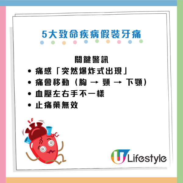 婆婆牙痛求醫驚揭心肌梗塞！醫生揭5大「奪命假牙痛」！左側牙痛+冒冷汗即Call白車