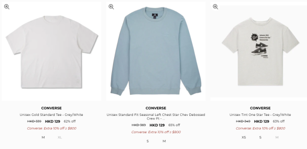 Converse激罕開倉低至4折！平底鞋/高筒鞋/厚底鞋$159起！棒球外套/風褸/運動外套/羽絨激減$600！