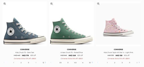 Converse激罕開倉低至4折！平底鞋/高筒鞋/厚底鞋$159起！棒球外套/風褸/運動外套/羽絨激減$600！