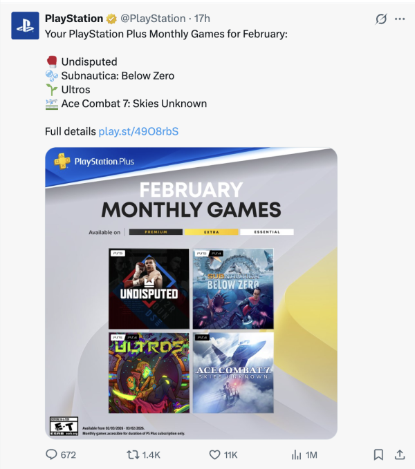 Sony 提早派利是？PS Plus 公佈二月 4 款免費遊戲 「壓倒性好評」神作任拎 總價值逾 $1,500