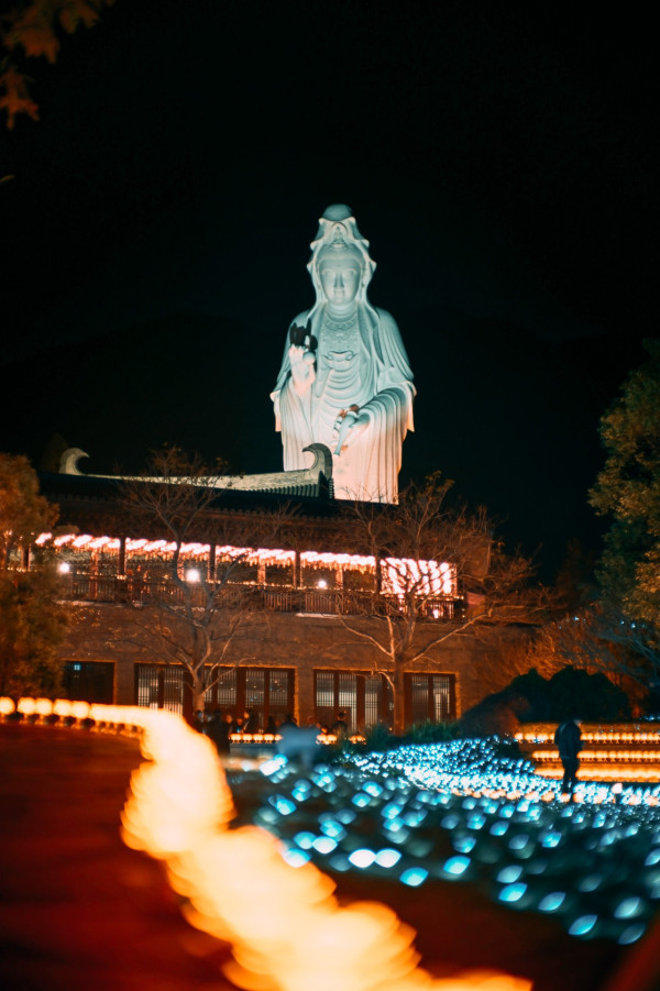 大埔慈山寺「丙午年新春花供禮佛」(圖片來源︰FB@Tsz Shan Monastery 慈山寺)