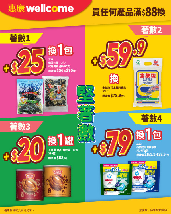 惠康快閃新年優惠！一連2日低至88折！必搶$136.7食油+米套裝！全線紅/白餐酒/香檳/汽酒低至$28