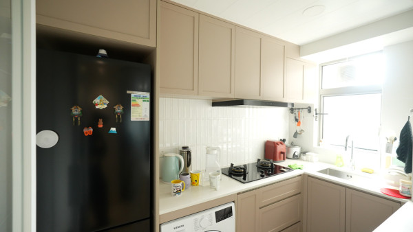 619呎堅尼地城海景3房 用傢俬/石膏板間房超慳位！玻璃摺窗/掩門打造半開放式廚房