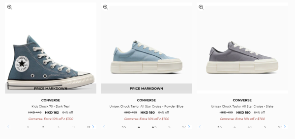 Converse新年開倉低至35折！最後2日！$198起買經典滑板鞋/厚底鞋/高筒鞋！