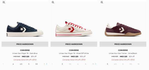 Converse新年開倉低至35折！最後2日！$198起買經典滑板鞋/厚底鞋/高筒鞋！