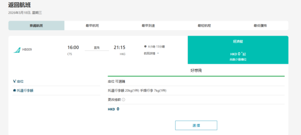大灣區航空GBA新春限時機票優惠！0起飛台北/日本！飛札幌連稅二千四包20kg行李 