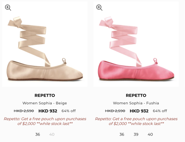 Repetto芭蕾舞鞋開倉低至25折！蝴蝶結平底鞋/短靴/高跟鞋/芭蕾舞服裝勁減過千元