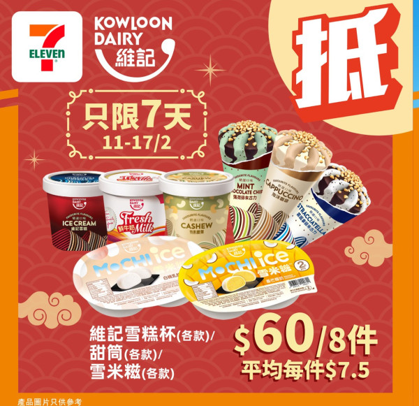 雪糕優惠｜7-Eleven 一連7日雪米糍/甜筒/雪糕杯$7.5起！KITKAT脆皮雪糕批/OREO雪糕平均$12/件