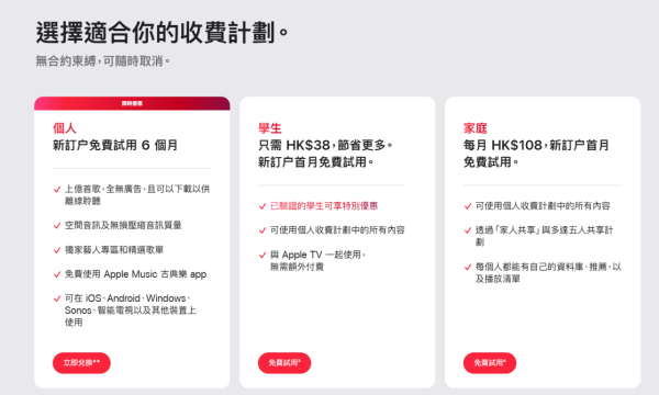 蘋果限時送大禮！Apple Music 免費試用半年　呢個日子前記得領取！【附領取教學】