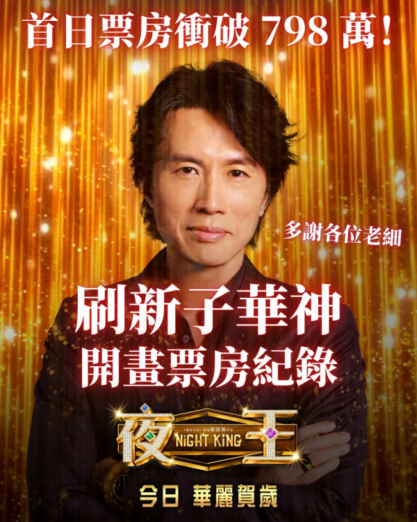 《夜王》票房首日衝破千萬再現子華神奇蹟！榮登香港賀歲史上最強單日紀錄
