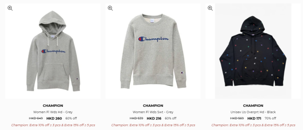 Champion開倉優惠劈價低至3折！倒數3日最平$90入手！精選多款男女裝折上折