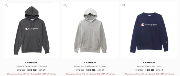Champion開倉優惠劈價低至3折!倒數3日最平$90入手!精選多款男女裝折上折