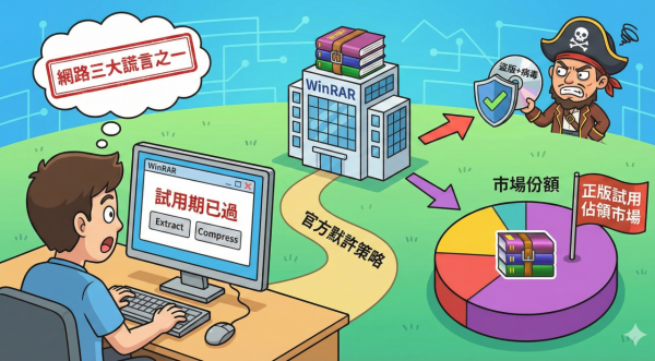 個個都唔買點賺錢？WinRAR 永續「40日試用期」 原來官方默許用戶「白嫖」