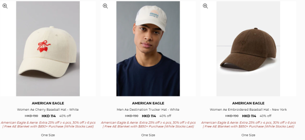 American Eagle開倉低至4折！最後3日 $114起入手上衣/短褲/牛仔褲/Cap帽