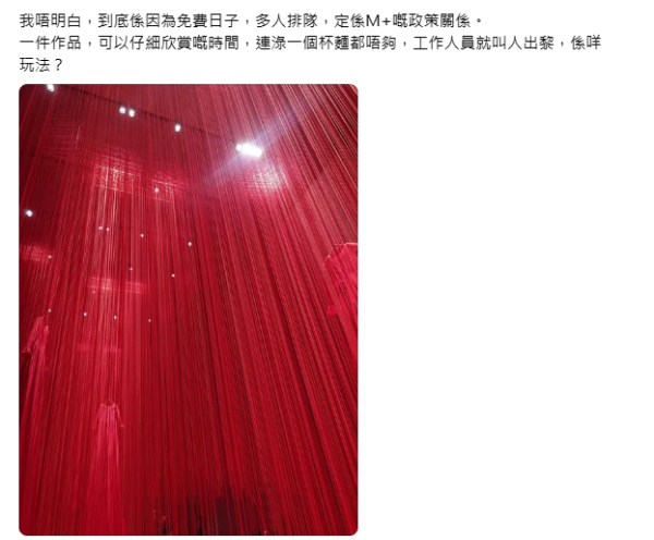 M+免費日爆亂象！展區慘變IKEA任攤玩手機 睇展時間淥杯麵都唔夠 網民嘲：行為藝術