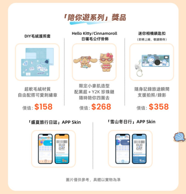 Sanrio x AlipayHK全新旅遊系列精品！免費換日曬毛公仔/護照套/迷你相機鎖匙扣/優惠券！附Sanrio精品換領攻略