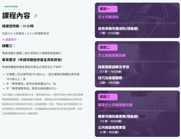 貨櫃運輸業職工總會(課程部)︰巴士駕駛證書（圖片來源︰貨櫃運輸業職工總會(課程部)）