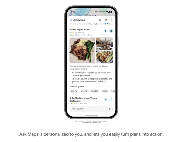 「Ask Maps」找附近油站/充電/餐廳 Google Maps 十年來最癲更新 一文睇晒10大新增Gemini功能 傾偈即排好行程？