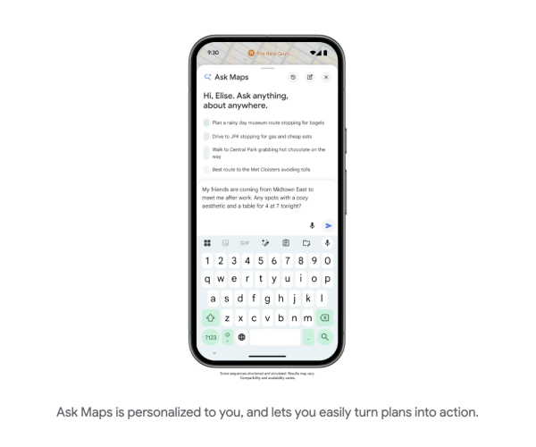 「Ask Maps」找附近油站/充電/餐廳 Google Maps 十年來最癲更新 一文睇晒10大新增Gemini功能 傾偈即排好行程？