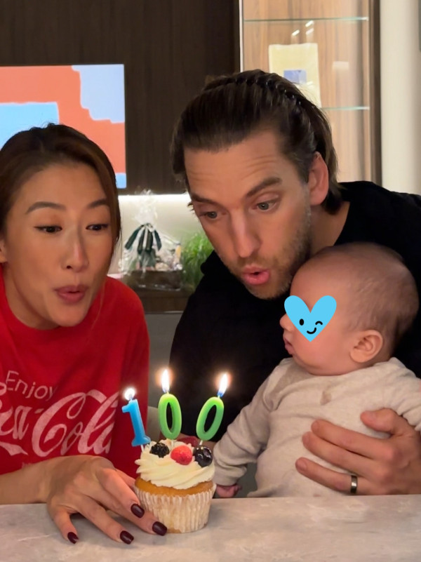 謝婷婷7個月大囝囝正面照罕有曝光！混血精靈樣似足靚仔外籍爸爸