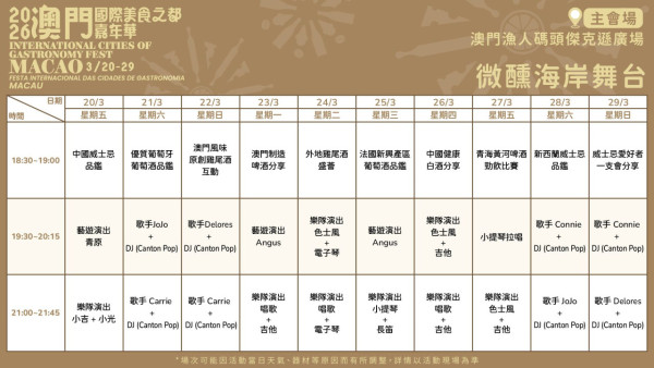 照片來源：澳門特別行政區政府旅遊局