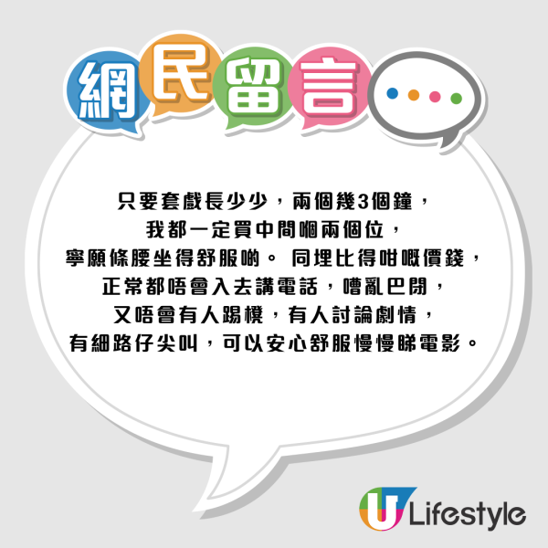太古城$170躺平戲院包爆谷！網民揭隱藏VIP院：爽過頭等vs似揼骨房