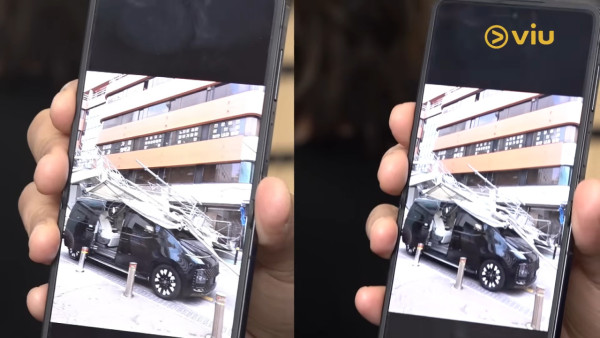 張敬軒韓國遇驚險意外險奪命 現場畫面曝光巨型棚架壓毀座駕