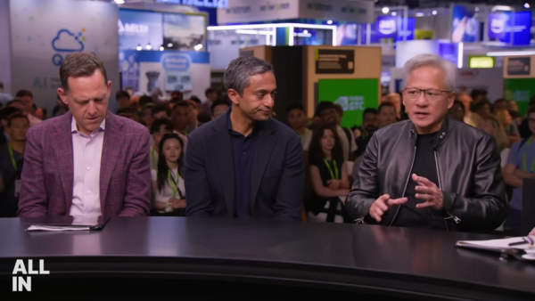 黃仁勳預言文科生有望翻身。圖片來源：All-In Podcast