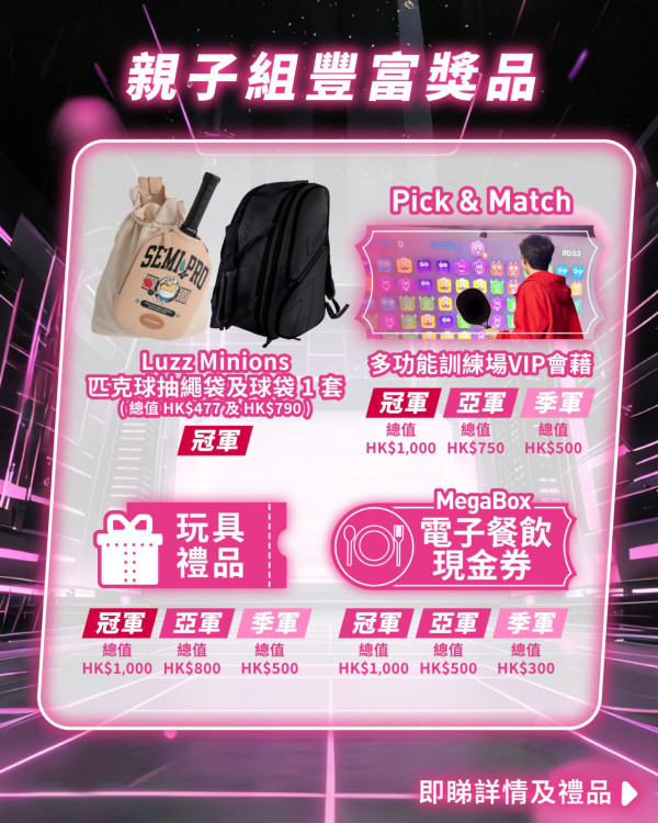 MegaBox x Pick & Match 全港首個 Pickleball 打機大賽（相片由相關機構提供）