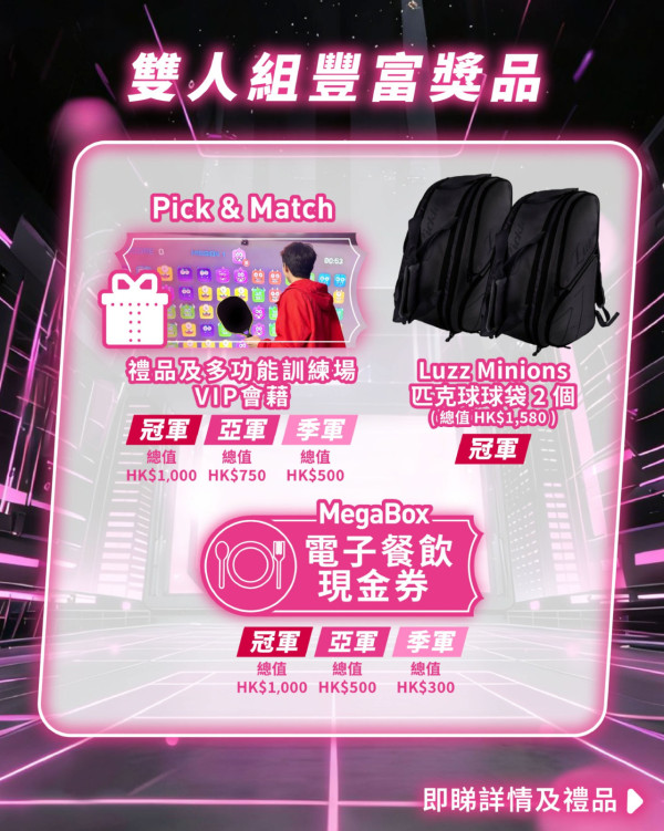 MegaBox x Pick & Match 全港首個 Pickleball 打機大賽（相片由相關機構提供）
