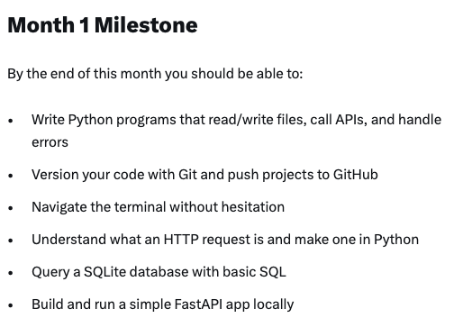 AI速成班｜第 1 個月：打好Python與工程底（截圖：X）
