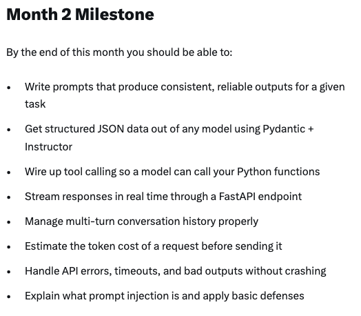 AI速成班｜第 2 個月：掌握LLM應用開發核心（截圖：X）