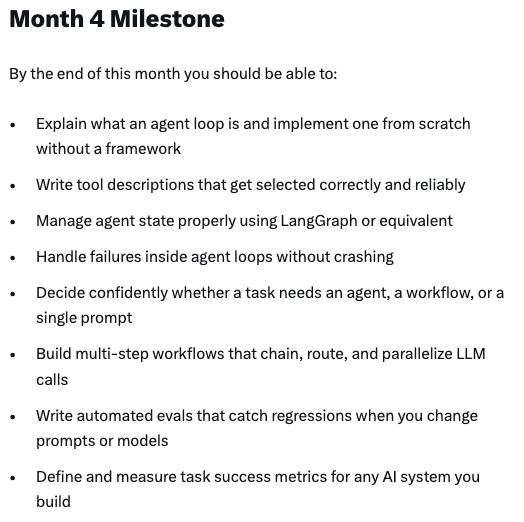 AI速成班｜第 4 個月：AI代理（Agents）與自動化工作流（截圖：X）