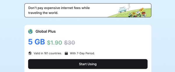 【eSIM推介】eSIM io 新客極致優惠：HK$15 享 5GB 全球旅遊數據 中國實測高速5G免翻牆 免換卡覆蓋161國家及地區