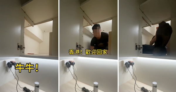 打開鞋櫃上方門即可看到工人房。圖片來源：Facebook