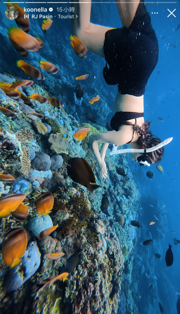 46歲官恩娜激罕晒性感比堅尼自拍！兩孩之母夾深溝事業線震撼網民