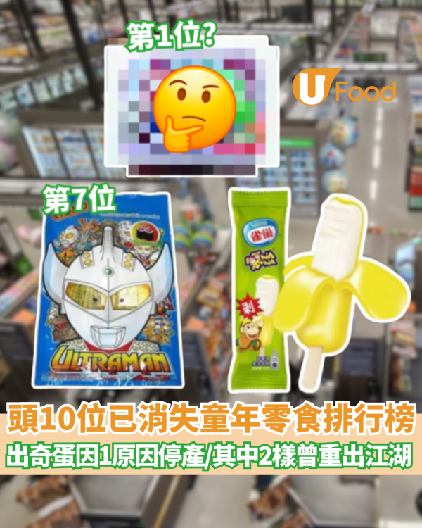 頭10位已消失的童年零食排行榜｜出奇蛋因1原因停產／其中2樣曾重出江湖！