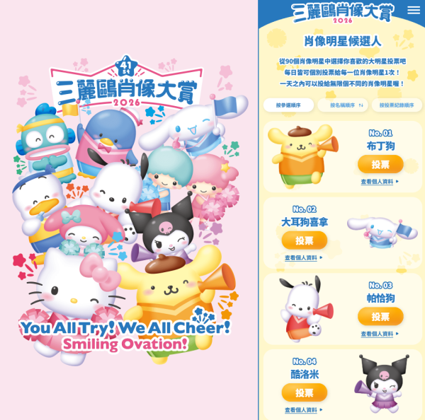 Sanrio人氣角色2026投票開始!截止日期/活動連結/90位角色詳情一覽