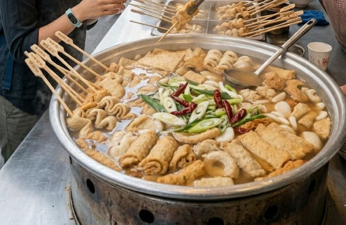 釜山慶典攤位血腸連膠袋丟魚糕湯同煮 官方急勒令撤離 網民：魚糕湯變毒湯 