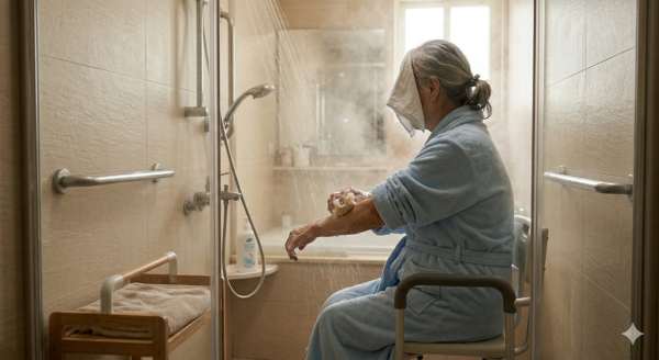 醫生教50+正確洗澡頻率。圖片來源：AI生成圖片