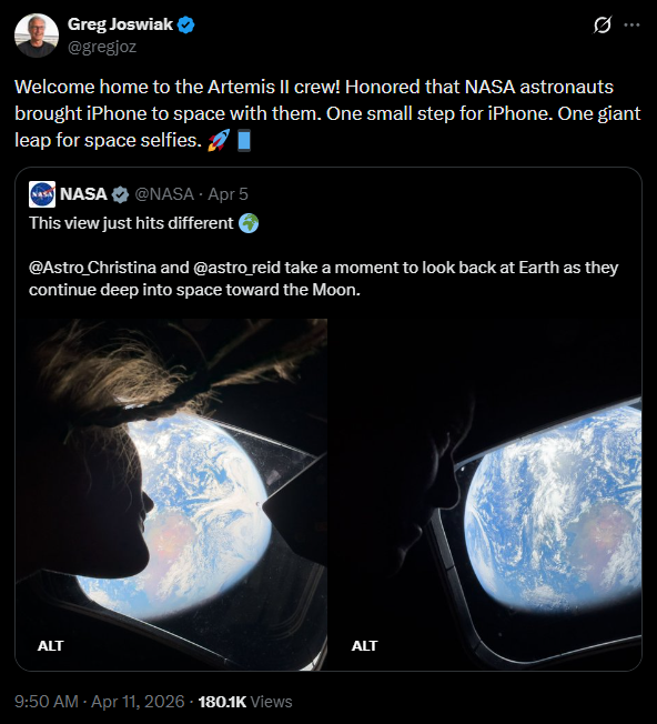 人類史上最遠自拍！NASA 帶 iPhone 17 Pro Max 登月 14 張「極限視角」地球靚相曝光【附 14 張高清 Wallpaper 免費下載】