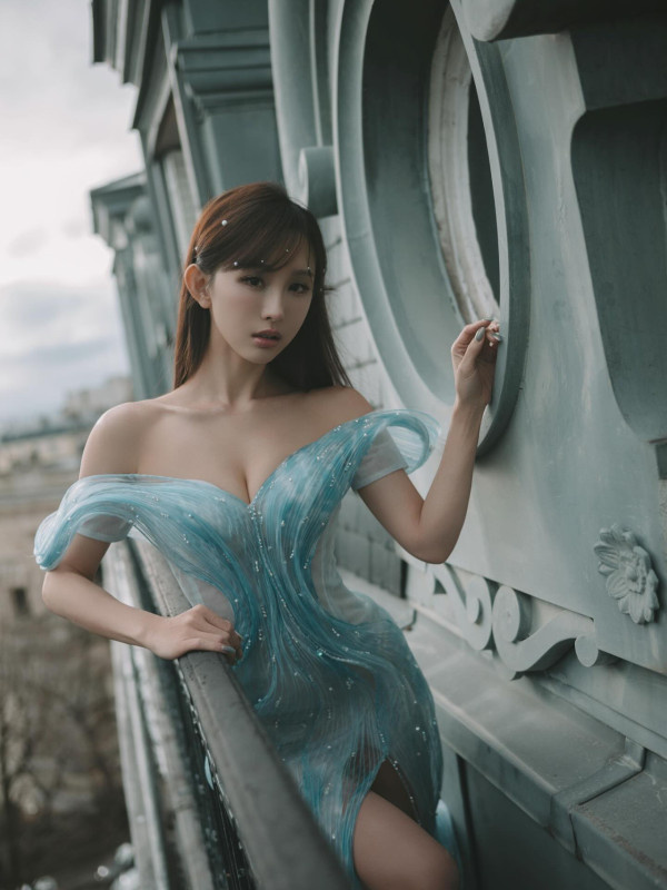 陳靜DaDa巴黎性感大解放34E白滑雙峰！真空透視露內衣痕跡震撼網民眼球